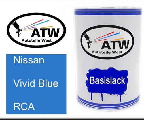 Nissan, Vivid Blue, RCA: 500ml Lackdose, von ATW Autoteile West.